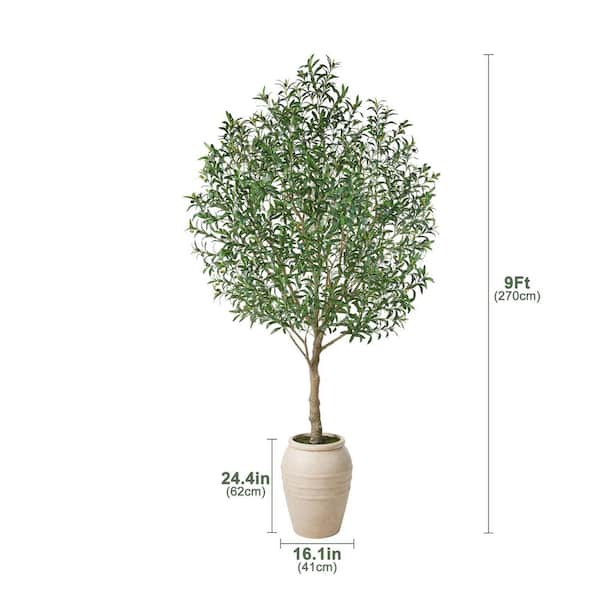 DR.Planzen 9 ft. Artificial Olive Tree with Planter, Large Faux