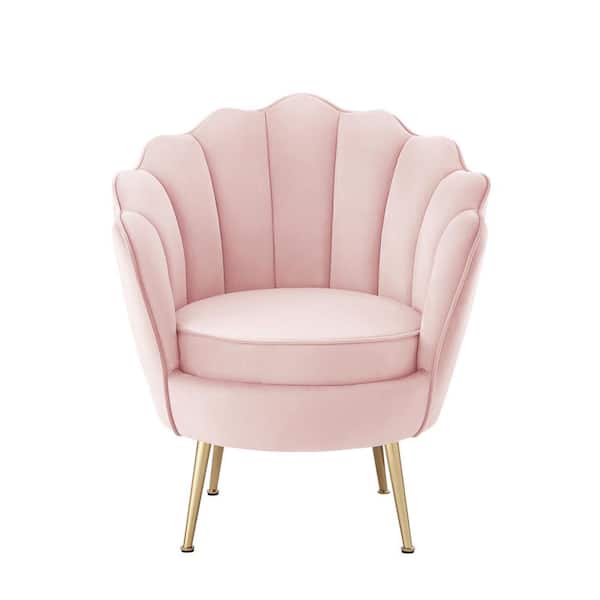 Nicole Miller Irelyn Blush Accent Chair Upholstered Velvet