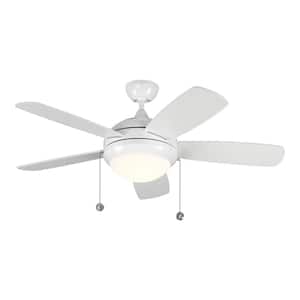 Discus Classic 44 in. Integrated LED Indoor White Ceiling Fan with 3000K Light Kit
