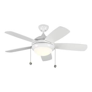 Discus Classic 44 in. Integrated LED Indoor White Ceiling Fan with 3000K Light Kit