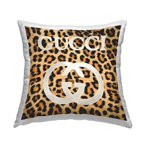 Leopard Pattern Fashion Brown Square Outdoor Throw Pillow