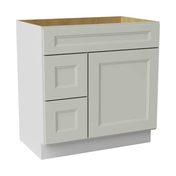 30 in. W x 21 in. D x 34.5 in. H Ready to Assemble Double Shaker Bath Vanity Combo Cabinet in Laguna Grey