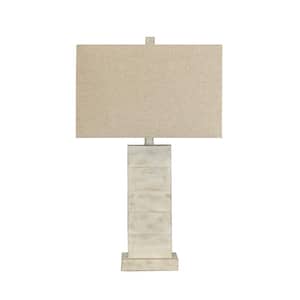 25 .5 in. Wash White Indoor Table Lamp with Decorator Shade