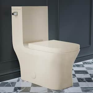 Concorde 1-Piece 1.28 GPF Single Flush Square Toilet in Bisque Seat Included
