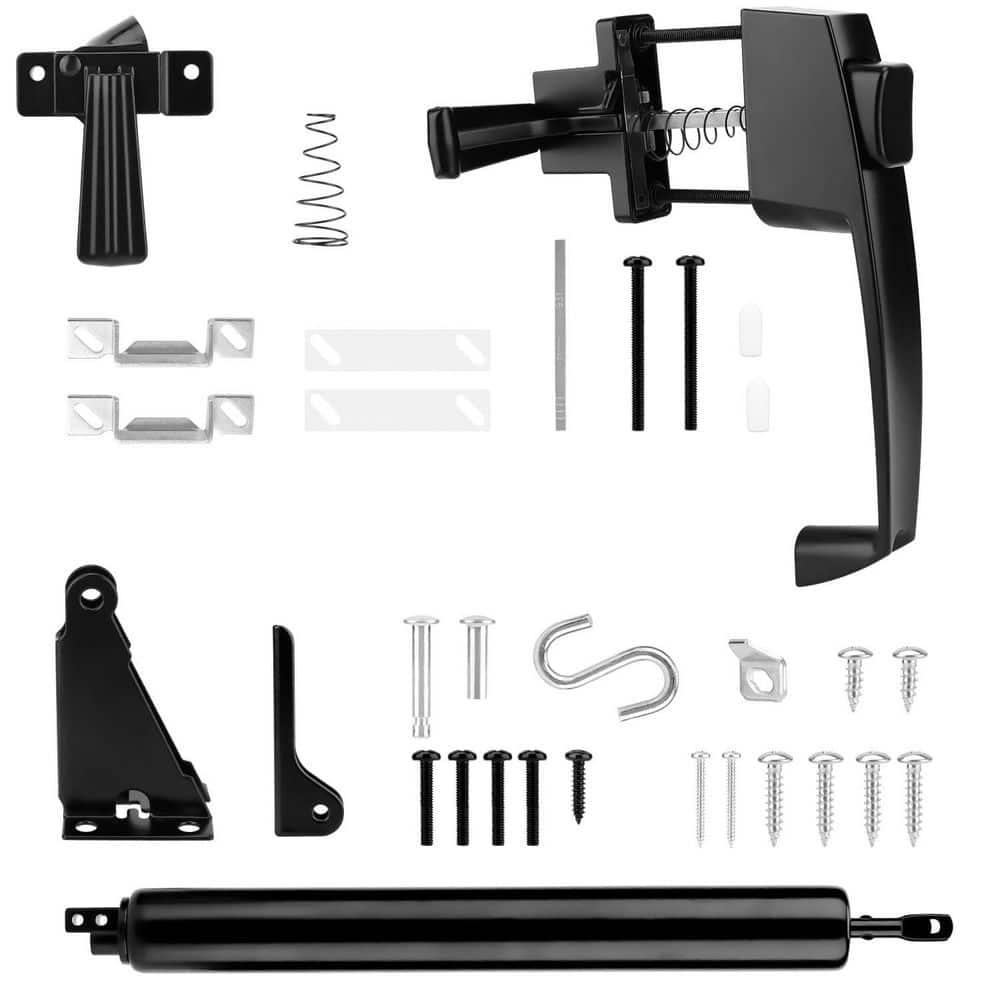 1 Set Black Aluminum Alloy Screen Door Closer and Handle Kit Storm Door Latch with Mounting Hardware price history on PriceWatchPro