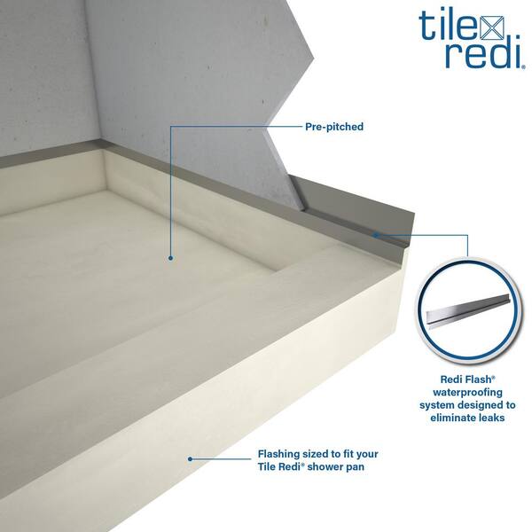 Tile Redi Redi Flash Waterproof Flashing Fits 36 In X 48 In Shower Base Models Trzf3648 Bi The Home Depot