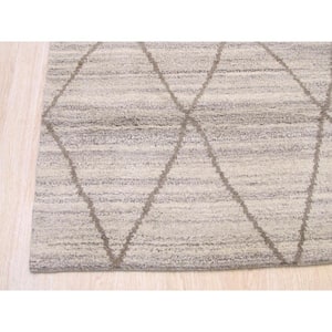 Ivory 8 ft. x 10 ft. Hand-Knotted Wool Transitional Moroccan Area Rug