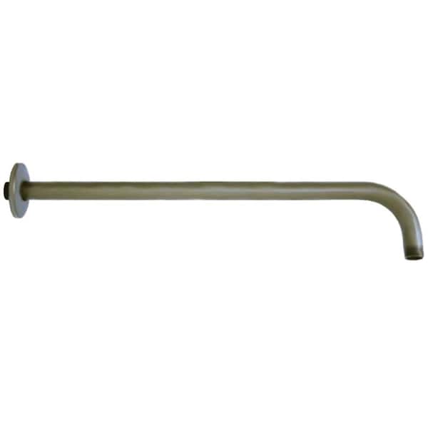 Kingston Brass Claremont Rain Drop 17 in. Shower Arm with Flange in Brushed Nickel
