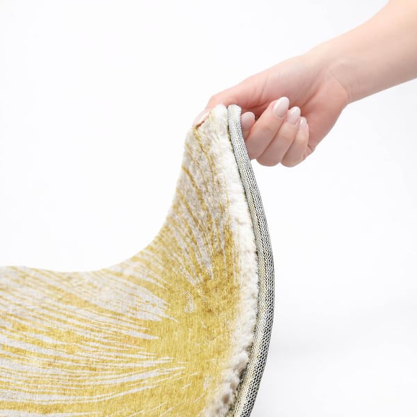 Dream Shag Premium Machine Washable Abstract ADS642 Gold 10 ft. x 14 ft. Area Rug