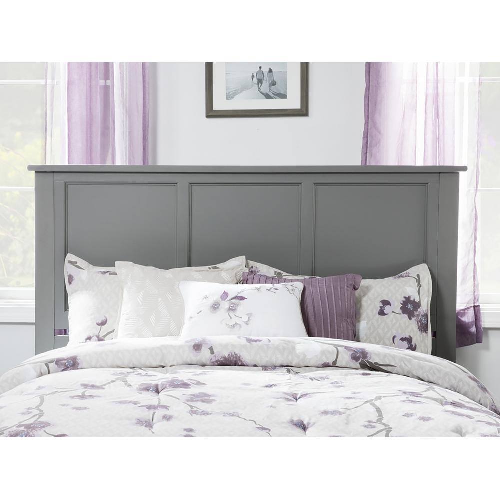 Madison Gray Queen Solid Wood Platform Bed with Headboard