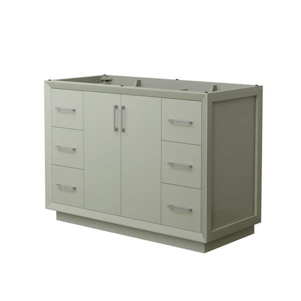Wyndham Collection Strada 47.25 in. W x 21.75 in. D x 34.25 in. H Single Bath Vanity Cabinet without Top in Light Green