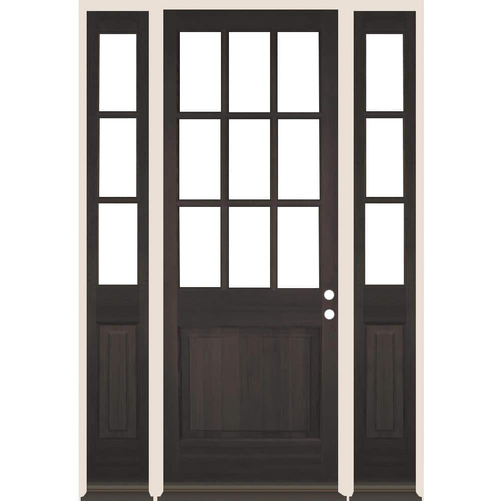 Krosswood Doors 64 in. x 96 in. 9-Lite with Beveled Glass Left Hand ...