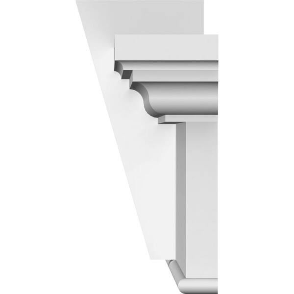 Fypon DSKS07P569K Single Door Surround Kit with 56W x 9H Crosshead with Keystone & 7W Plain Pilasters White