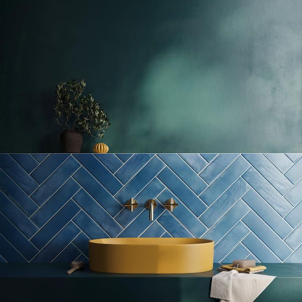 Strait Marina 3 in. x 12 in. 8 mm Matte Ceramic Subway Wall Tile (22-piece 5.38 sq. ft. / Box)