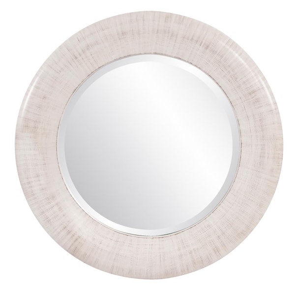 Marley Forrest Large Round Ivory White Beveled Glass Casual Mirror (50 in. H x 50 in. W)