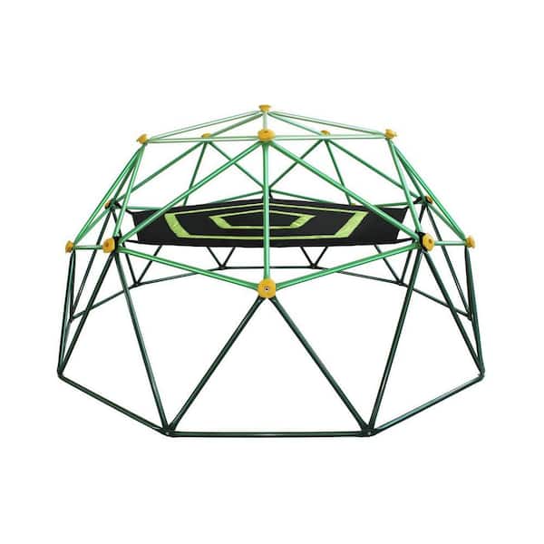 Kids Climbing Dome Jungle Gym with Floor Mat and Canopy All-Weather Outdoor Playset, Steel Frame, Backyard Use Swing Set