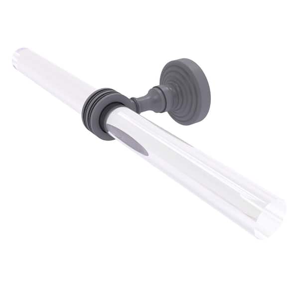 Allied Brass Pacific Grove Collection 13 in. Wall Mounted 2 Arm Guest Towel Holder with Dotted Accents in Matte Gray