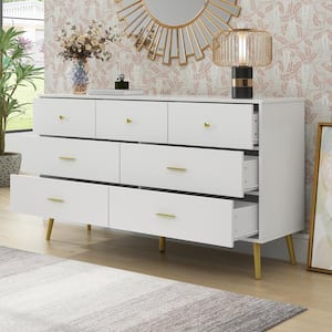 White Storage Cabinet with 7 Drawers