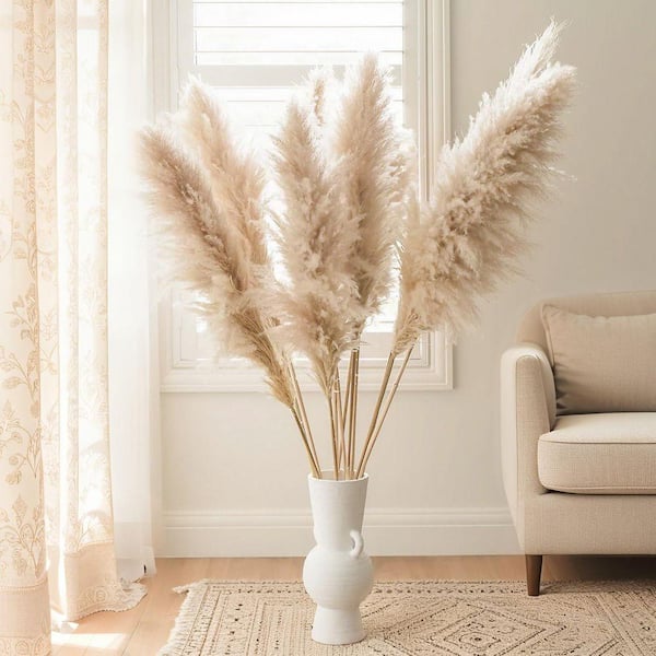40in Dried Pampas Grass for Floor Vase, Natural Boho Decorations for Home, Wedding, Party, Farmhouse, Rustic Room Decor