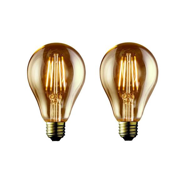 Archipelago 40W Equivalent Warm White A19 Amber Lens Vintage Victorian Dimmable LED Light Bulb (2-Pack)