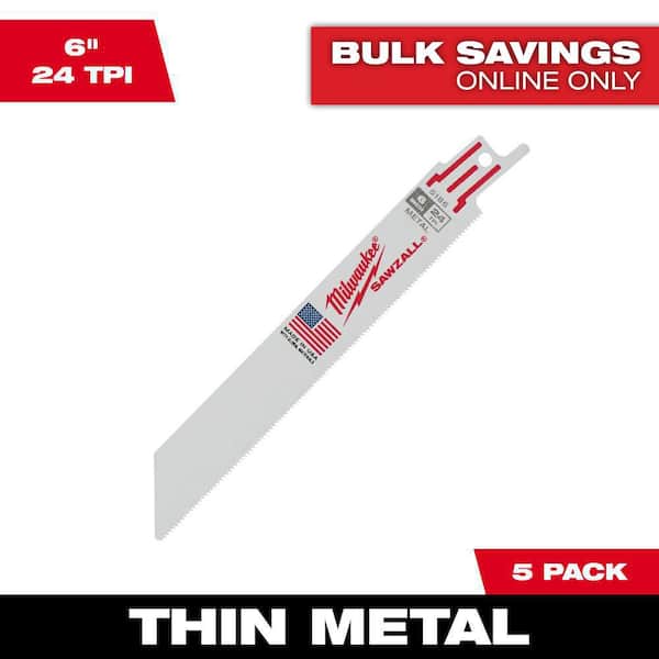 6 in. 24 TPI Thin Metal Cutting SAWZALL Reciprocating Saw Blades (5-Pack)