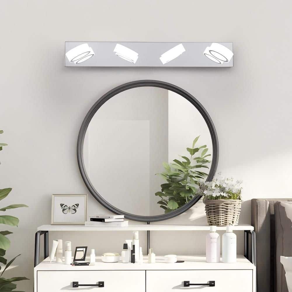 29 in. 4-Light Chrome LED Vanity Light with Shade price history on PriceWatchPro