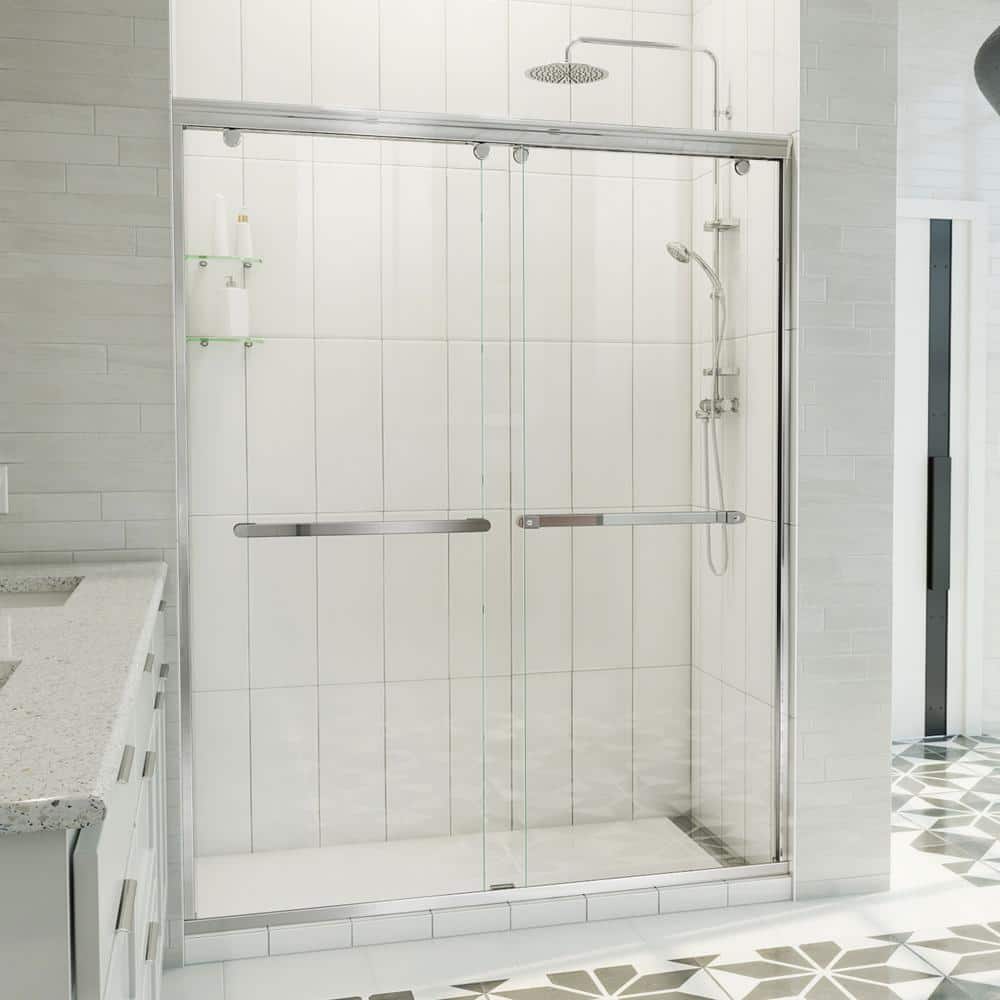 Charisma-X 60'' W x 76'' H Chrome Frameless Sliding Shower Door