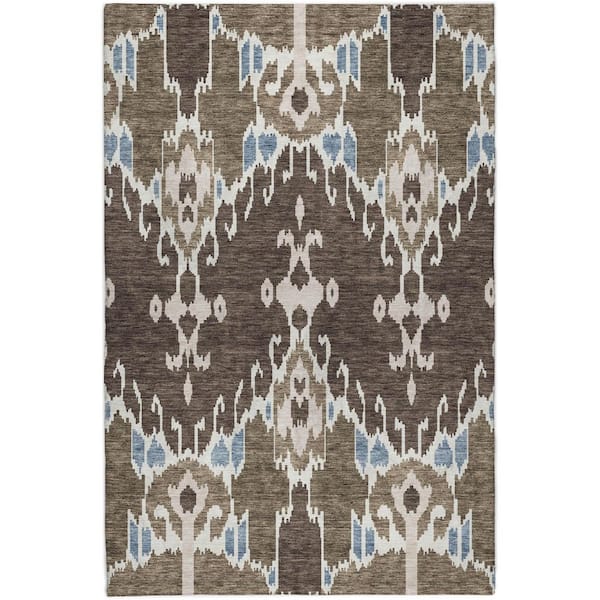 Dream Shag Premium Machine Washable Abstract ADS748 Fudge 10 ft. x 14 ft. Area Rug