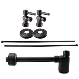 1/2 in. IPS Lever Handle Angle Stop Complete Pedestal Sink Installation Kit in Oil Rubbed Bronze