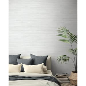 60.75 sq. ft. Metallic Pearl Hillside Stringcloth Paper Unpasted Wallpaper Roll