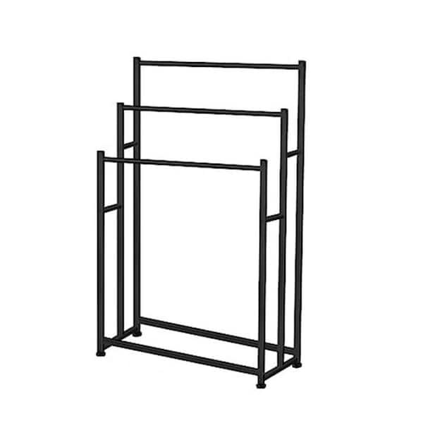 PRIMEPLUS Free-Standing Stainless-Steel Toilet Paper Holder for 4 Rolls with Shelf in Matte Black