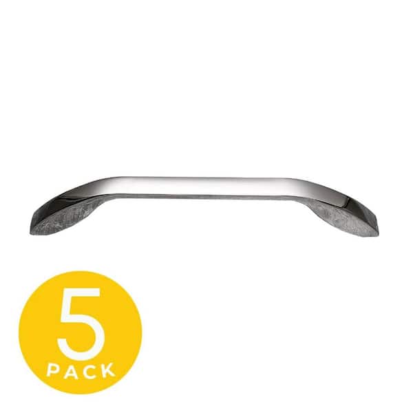 Gamma Series 6-1/4 in. (160 mm) Center-to-Center Modern Polished Chrome Cabinet Handle/Pull (5-Pack)