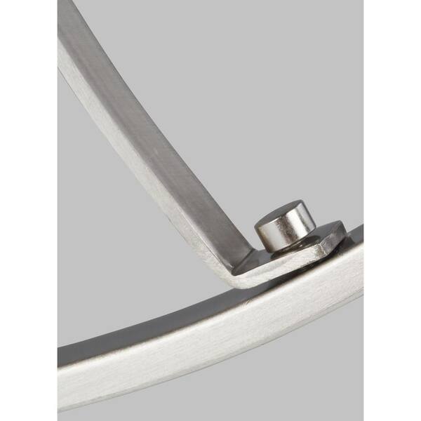 Generation Lighting - Robie 3-Light Brushed Nickel Craftsman Modern Transitional Hanging Empire Chandelier with Etched White Glass Shades