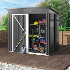 Installed Outdoor Storage Shed 5 ft. W x 3 ft. D, Heavy-Duty Metal Tool Sheds Storage House with Single Door(15 sq. ft.)