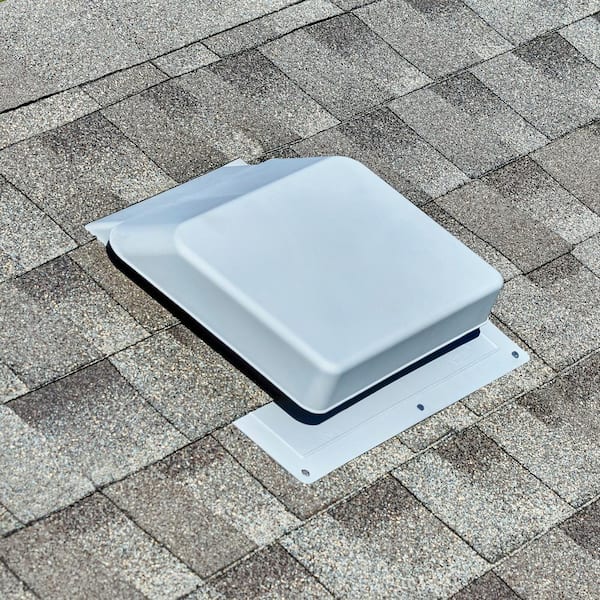 37 sq. in. NFA Gray Resin High Impact Super Low-Profile Slant Back Roof Louver Static Vent (Carton of 10)