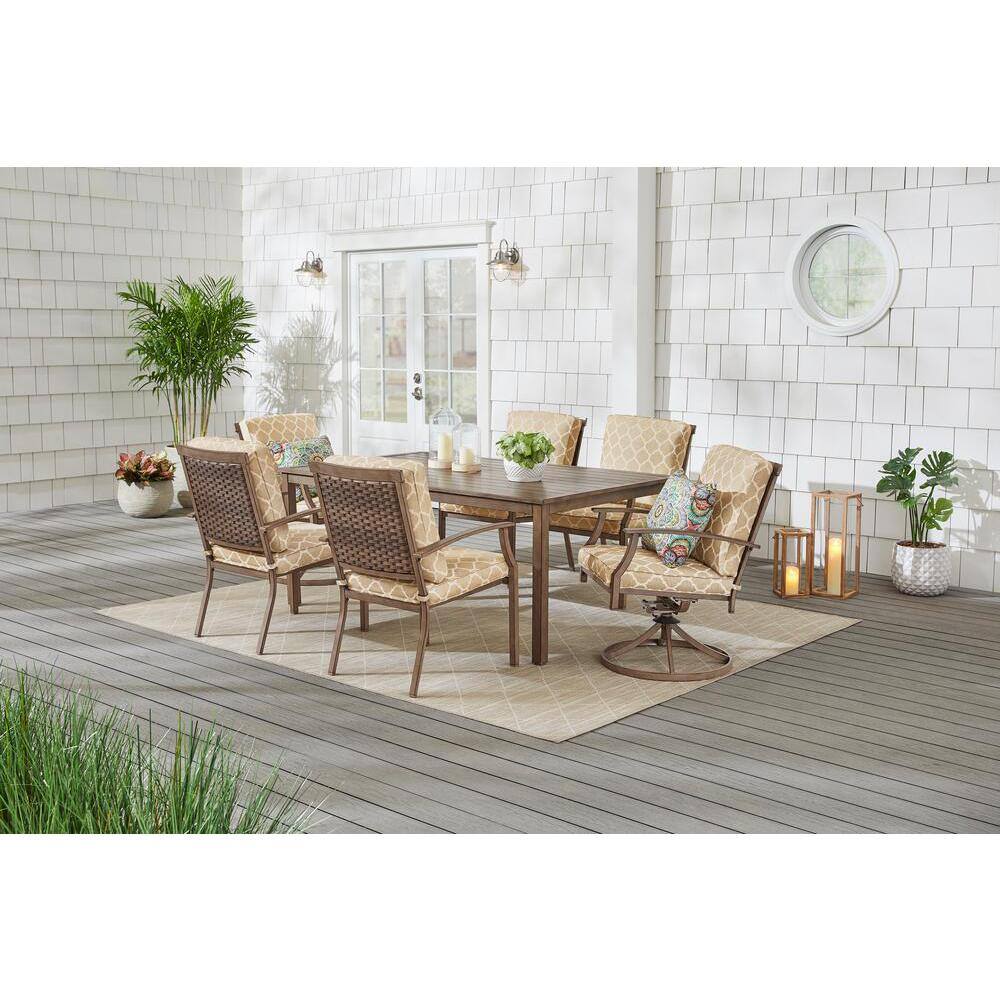 Hampton Bay Geneva 7Piece Brown Wicker Outdoor Patio Dining Set with