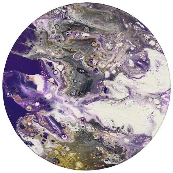 Addison Rugs Karina Purple 8 ft. x 8 ft. Geometric Indoor/Outdoor Area Rug