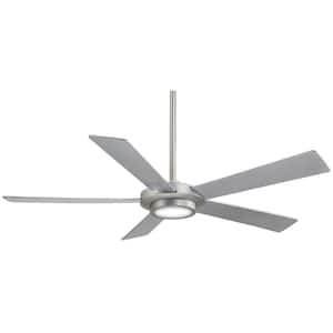 Sabot 52 in. Integrated LED Indoor Brushed Nickel Ceiling Fan with Light with Remote Control