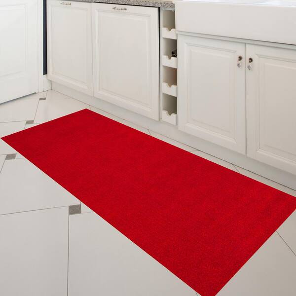 Waterproof Non-Slip Rubberback Solid Red Indoor/Outdoor Rug Ottomanson Rug Size: Runner 2' x 4