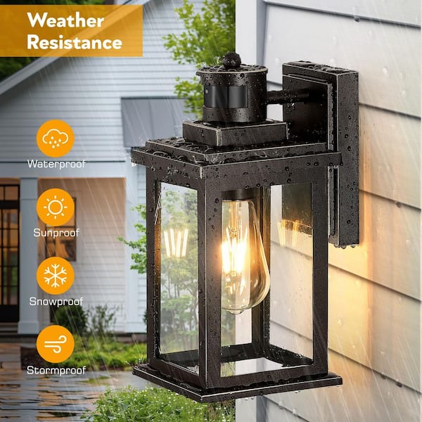 VIANIS 1-Light Oil Rubbed Bronze Motion Sensor Outdoor Wall Light