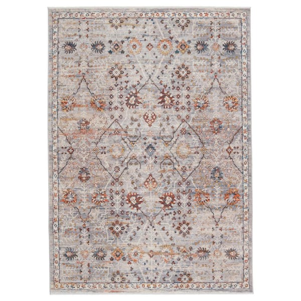 Jaipur Living Terra Gray/Rust 5 ft.3 in. x 7 ft.10 in. Trellis Rectangle Area Rug