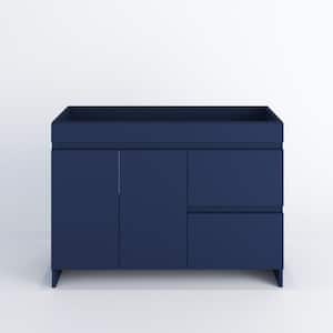 Mace 48 in. W x 20 in. D x 35 in. H Single-Sink Bath Vanity Cabinet without Top in Navy Blue and Right-Side Drawers