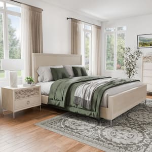 Furniture of America Zeller 2-Piece Natural Oak Wood Queen Bedroom Set ...
