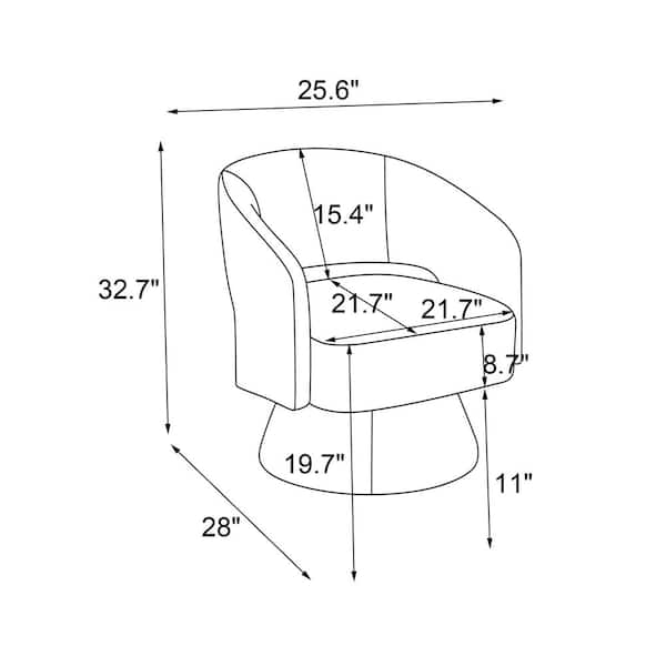 Fabric Upholstered White Swivel Accent Chair Armchair Round Barrel Chair  Comfy Single Sofa Modern Side Chair XS-W1361102381 - The Home Depot