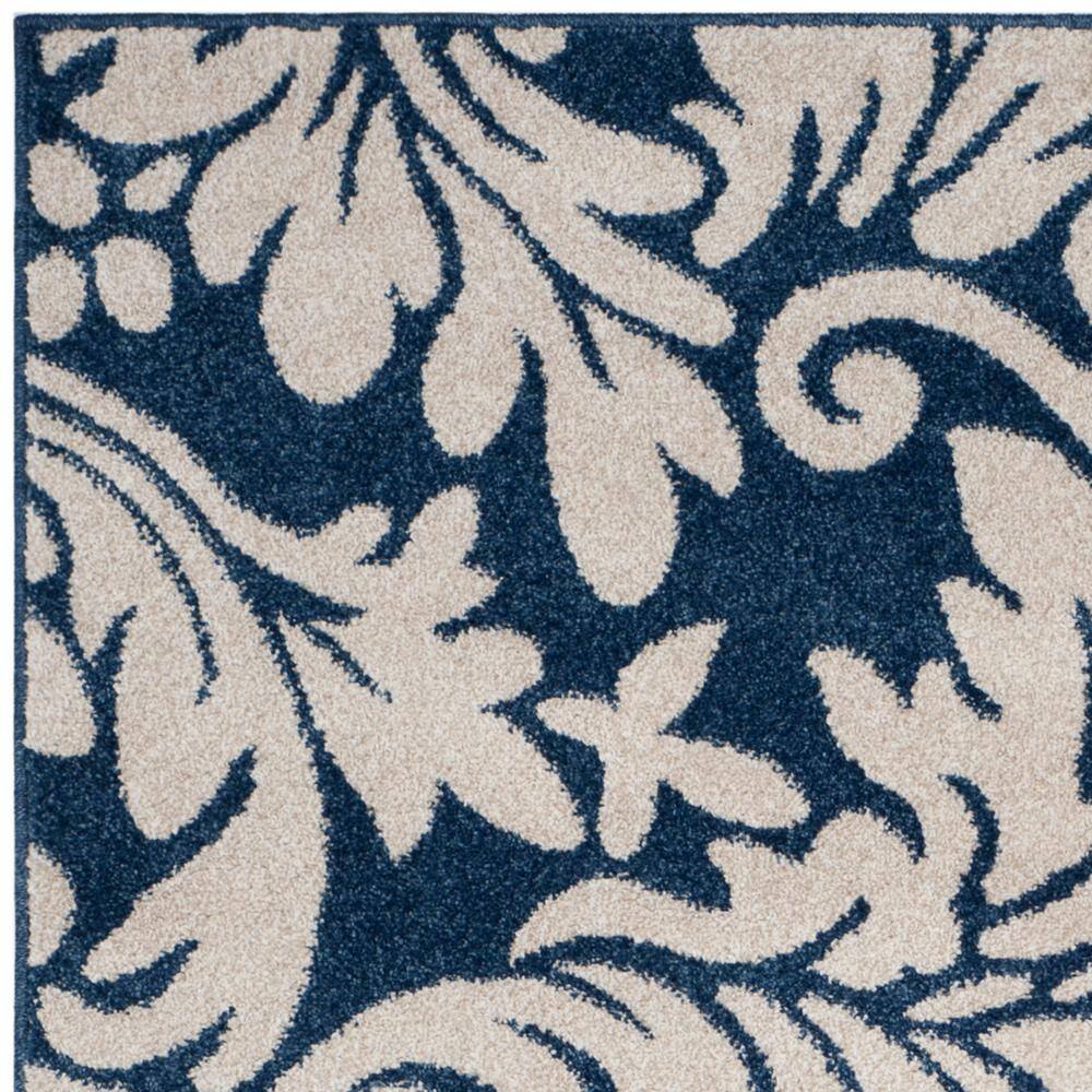 Ivory Floral Elegance 4' x 6' Reversible Synthetic Area Rug