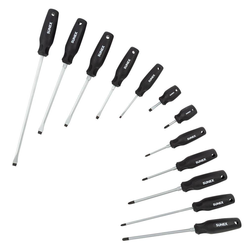 SUNEX TOOLS 12 pc. Combination Screwdriver Set SXCSDS12 - The Home