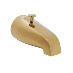 5-1/4 in. Rear Diverter Tub Spout with Rear Connection in Polished Brass