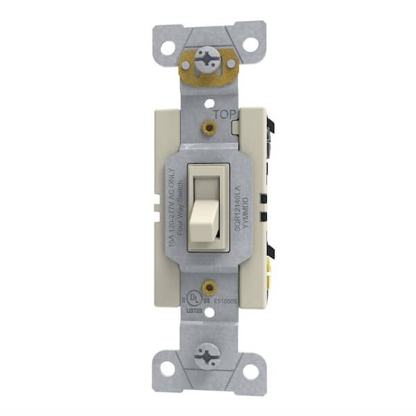 15 Amp 4-Way Light Switch Residential Light Almond