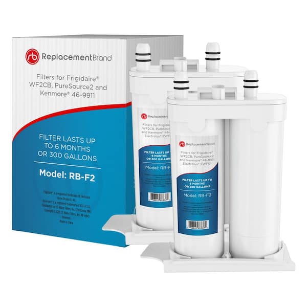ReplacementBrand WF2CB Comparable Refrigerator Water Filter (2-Pack)