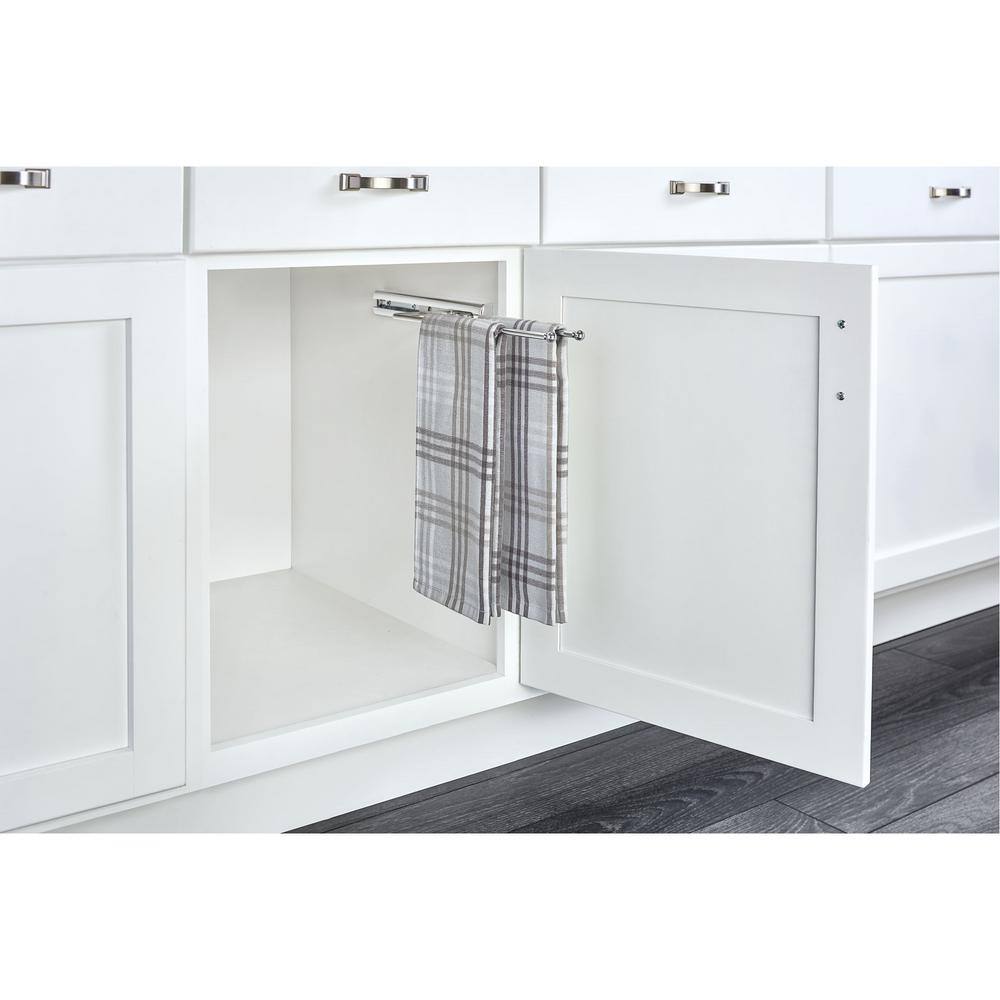 Chrome Wall Mounted Pull-Out Towel Bar for Cabinets